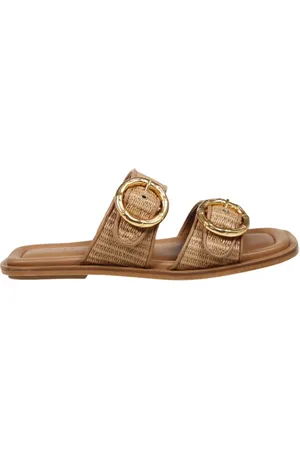 AMATO DANIELE Schoenen, Dames, Bruin, 38 EU, Leer, Scuro/Corda Platte Sandaal