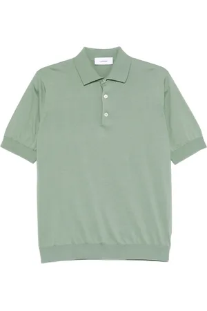 LARDINI Tops, Heren, Groen, M, Katoen, Katoenen Polo Shirt 3 Knopen Italië