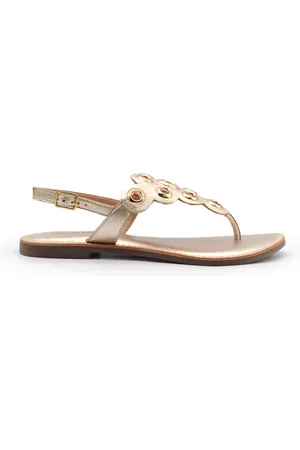 Gioseppo Schoenen, Dames, Geel, 35 EU, Leer, Gouden studs leren sandalen