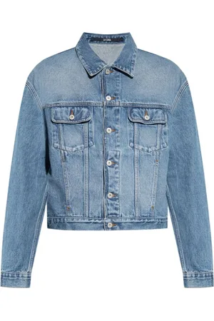 Jacquemus Jassen, Heren, Blauw, S, Denim, Denim Contraststiksels Klassieke Kraag Jas