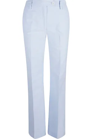TRUE ROYAL Broeken, Dames, Blauw, XS, Katoen, Heldere Blauwe Katoen Elastaan Broek