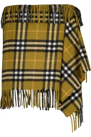 Burberry Rokken, Dames, Groen, S, Wol, Vintage Check Sjaal Rok