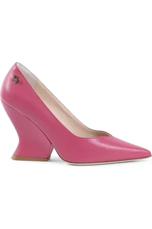 DEE OCLEPPO Schoenen, Dames, Roze, 35 EU, Leer, Italiaans Leren Puntige Neus Sleehakken