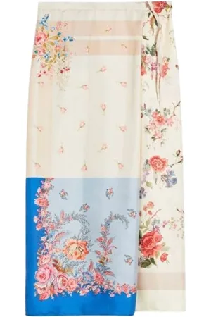 Max Mara Rokken, Dames, Veelkleurig, S, Gedrukte zijden rok