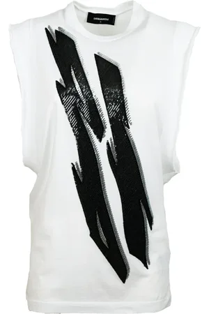 Dsquared2 Tops, Dames, Wit, XS, Katoen, Wit Katoenen T-Shirt