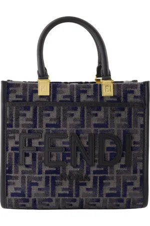 Fendi Tassen, Dames, Blauw, ONE Size, Leer, Sunshine Shopper