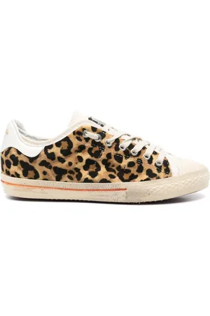 Hidnander Schoenen, Dames, , 35 EU, Polyester, Luipaardprint Lage Top Sneakers