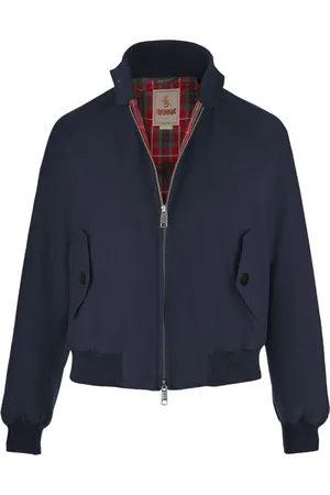 Baracuta Jassen, Dames, Blauw, M, Katoen, Navy Raglanjas met Zilveren Rits