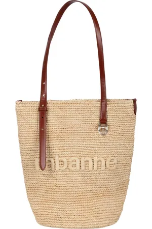 Paco rabanne Tassen, Dames, , ONE Size, Logo Raffia Schoudertas