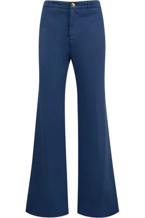 Chloé Broeken, Dames, Blauw, M, Katoen, Blauwe Flare Katoenen Broek