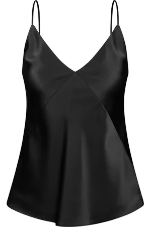 Max Mara Tops, Dames, Zwart, M, Mouwloze V-hals top