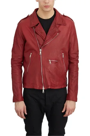 GIORGIO BRATO Jassen, Heren, Rood, XL, Leren Bikerjack