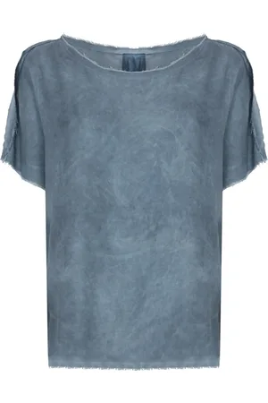 SANCTAMUERTE Tops, Dames, Blauw, S, Blauwe T-shirt en Polo Collectie