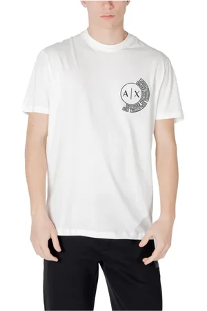 Armani Exchange Tops, Heren, Wit, XS, Katoen, Stijlvol Bedrukt T-shirt voor Mannen