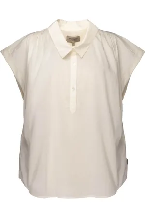 Woolrich Blouses & Shirts, Dames, Wit, S, Katoen, Katoenen blouse voor elegante stijl