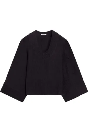 By Malene Birger Blouses & Shirts, Dames, Zwart, S, Katoen, Bohemian Moon Zwart Top Blouse