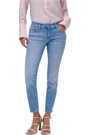 Salsa Jeans, Dames, Blauw, W30 L28, Katoen, Wonder Skinny Cropped Jeans