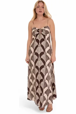 pennyblack Kleedjes, Dames, Veelkleurig, M, Polyester, Maxi jurk met palmboomprint
