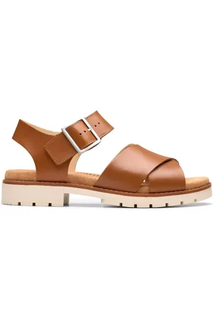 Clarks Schoenen, Dames, Bruin, 40 EU, Leer, Bruine Damessandaal - Zomercollectie