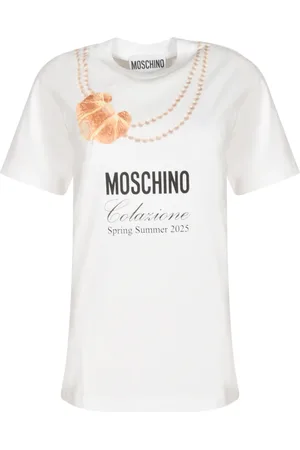 Moschino Tops, Dames, Wit, M, Stijlvolle T-shirts en Polos