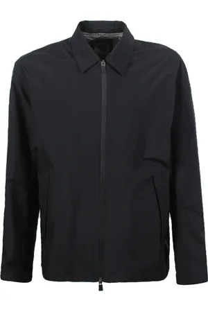 HERNO Jassen, Heren, Zwart, M, Polyester, Zwarte Waterdichte Ritsjas