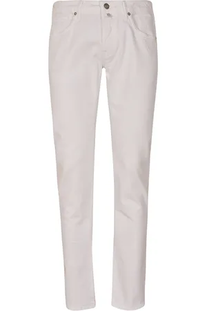 Incotex Broeken, Heren, Wit, W36, Katoen, Witte Slim Fit Katoenen Stretchbroek