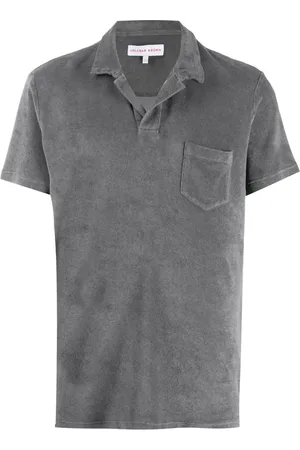Orlebar Brown Tops, Heren, Grijs, L, Katoen, Polo Shirts