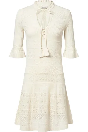 Zadig & Voltaire Kleedjes, Dames, , L, Zwart Gehaakte Maxi Jurk
