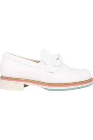 Gabor Schoenen, Dames, Wit, 40 1/2 EU, Leer, Witte dames loafer voor de zomer
