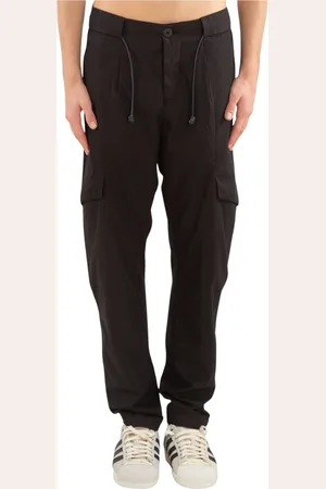 TRANSIT Broeken, Heren, Zwart, S, Cargo Pants met Rope Coulisse