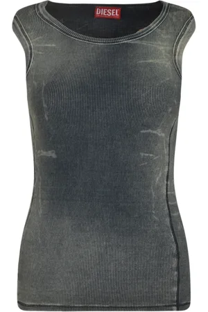 Diesel Tops, Dames, Zwart, L, Stijlvolle Top voor Mannen