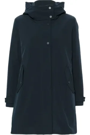Woolrich Mantels, Dames, Blauw, M, Nylon, Tech Softshell Afneembare Jas