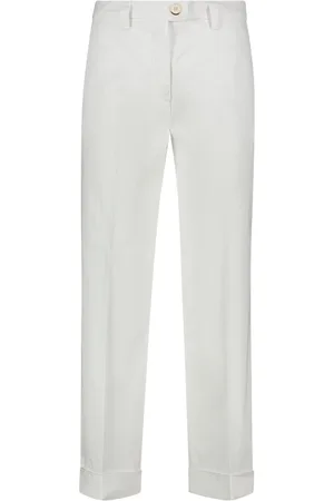 RE-HASH Broeken, Dames, Wit, W27, Katoen, Dames Chinos Broek