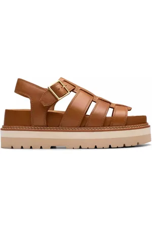 Clarks Schoenen, Dames, Bruin, 41 1/2 EU, Leer, Bruine Twist Dames Sandaal