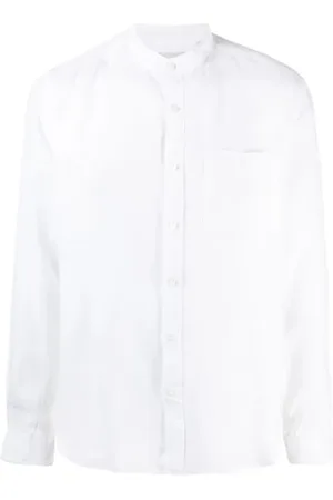Woolrich Overhemden, Heren, Wit, 2Xl, Linnen, Witte Linnen Shirt Coreana Kraag
