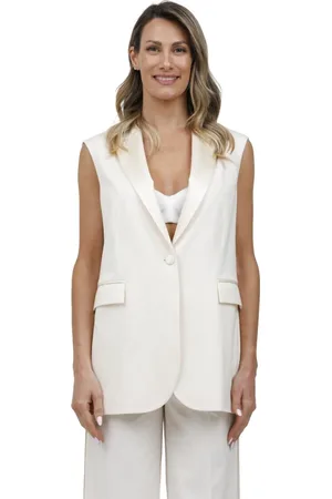 Circolo Jassen, Dames, Wit, S, Katoen, Lichte Jersey Katoenen Vest