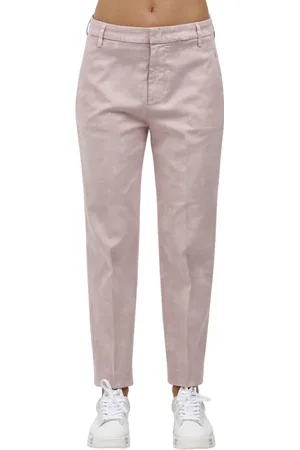 Dondup Broeken, Dames, Roze, W25, Losse Lyocell Broek Nima Stijl