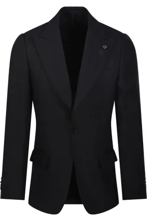 LARDINI Jassen, Heren, Zwart, XL, Linnen, Zwarte Blazer voor Mannen