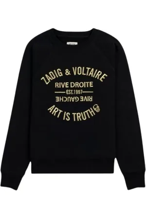 Zadig & Voltaire Sweatshirts & Hoodies, Dames, Zwart, M, Zwarte Sweaters Bovenste Blason Geborduurd