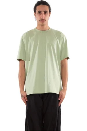 Y-3 Tops, Heren, Groen, M, Reguliere Tee met Tonal Logo