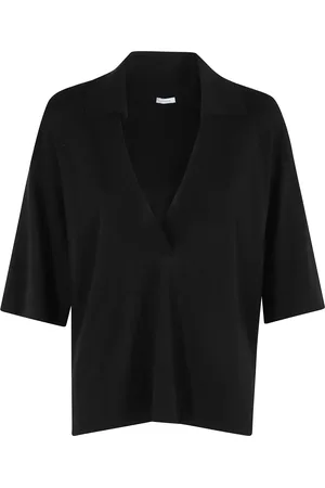 Malo Tops, Dames, Zwart, S, Katoen, Zwarte Katoenen Poloshirt