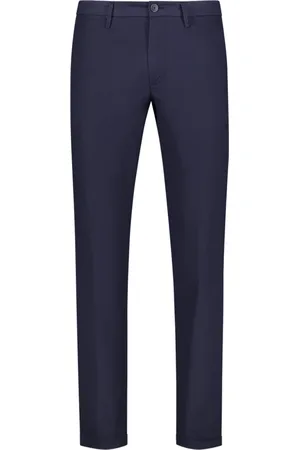 RE-HASH Broeken, Heren, Blauw, W38, Heren Chino met Omgeslagen Zoom