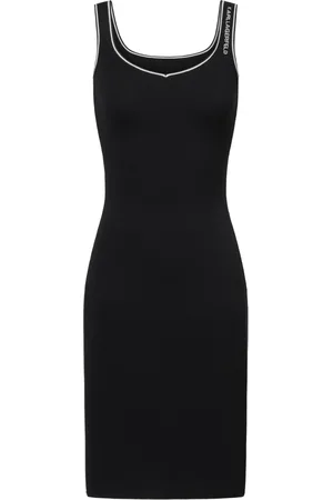 Karl Lagerfeld Kleedjes, Dames, Zwart, XS, Nylon, Gebreide Bodycon