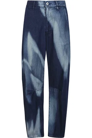 YOHJI YAMAMOTO Jeans, Dames, Blauw, M, Denim, Wijde Pijp Denim Jeans Indigo