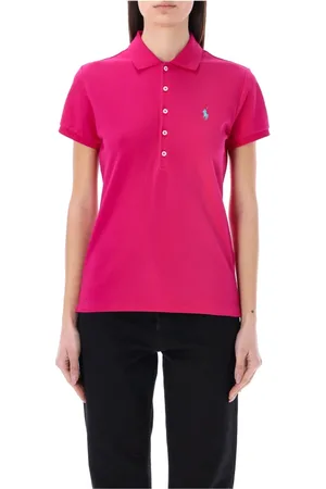 Ralph Lauren Tops, Dames, Roze, M, Katoen, Julie Polo Klassieke Stijl