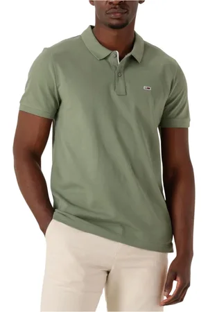 Tommy Hilfiger Tops, Heren, Groen, M, Katoen, Groene Slim Plancket Polo voor Heren