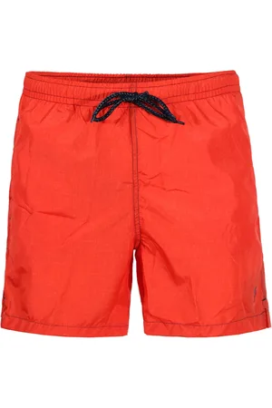 DRUMOHR Badkleding, Heren, Oranje, L, Polyester, Oranje Zee Kleding Elastische Taille Shorts
