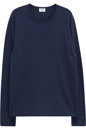 Filippa K Truien, Heren, Blauw, M, Wol, Navy Merino Wol Trui Gerolde rand