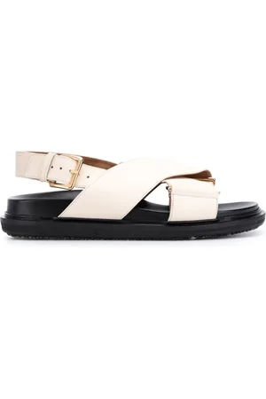 Marni Schoenen, Dames, , 37 EU, Leer, Kruis Leren Sandaal