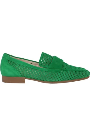 Gabor Schoenen, Dames, Groen, 39 EU, Suède, Groene Suède Dames Loafer
